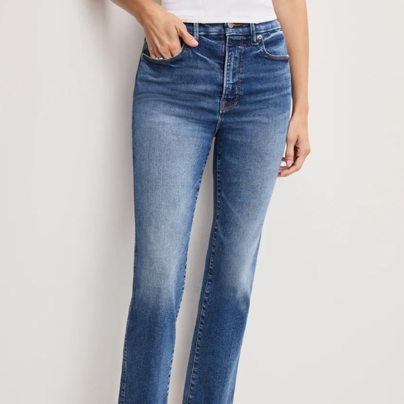 Good American Denim - Good American Raw Hem Straight Leg Jean Size 20